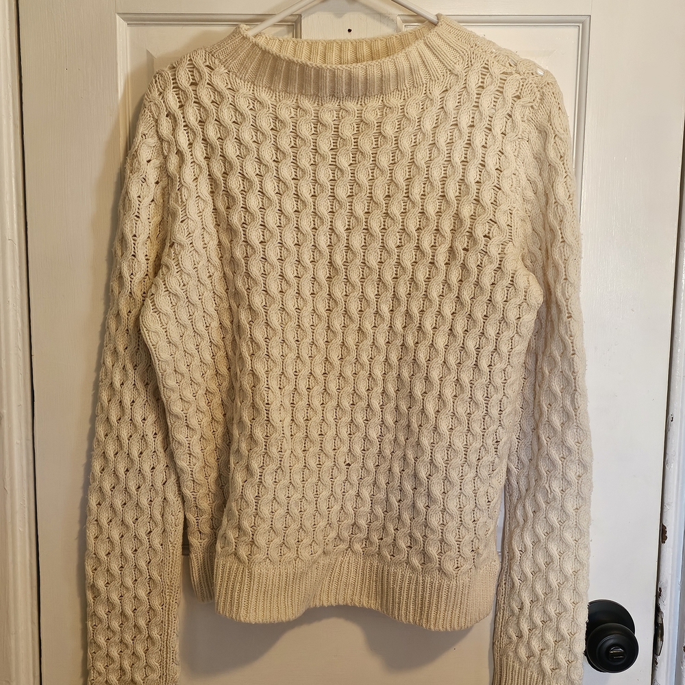 Theory Cream Cable Knit Sweater